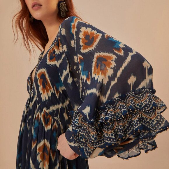 Farm Rio Pineapple Ikat-Inspired Maxi Dress - Picture 6 of 13